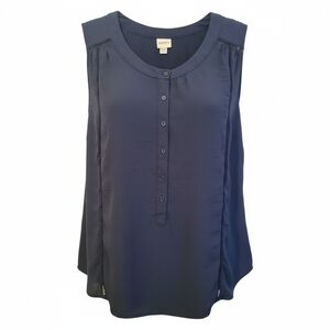 Merona Dark Blue Button-Front Blouse